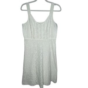 VTG Emma James White Eyelet Sleeveless  Sundress Sz 12 VTG ( 10)